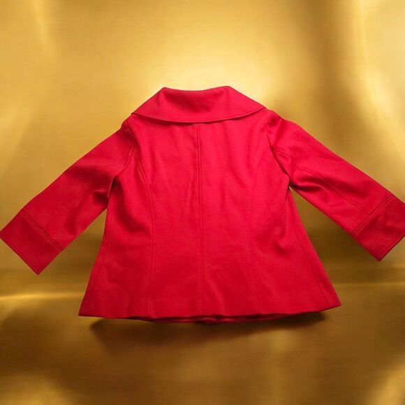 Sandro festive red wide Puritan collar swing jacket - Picture 7 of 7